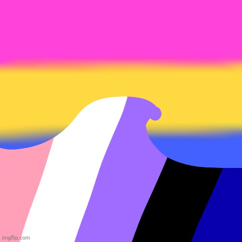 My flags combined ( Pan and genderfluid ) | image tagged in lgbtq | made w/ Imgflip meme maker