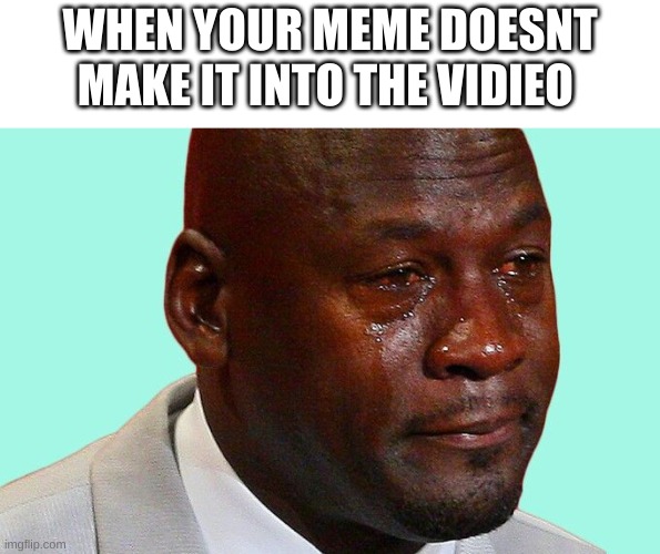 WHEN YOUR MEME DOESN'T MAKE IT INTO THE VIDEO | image tagged in sad shaq | made w/ Imgflip meme maker