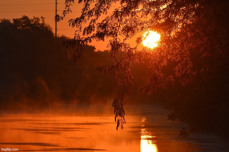 sunrise on the Hennepin canal | made w/ Imgflip meme maker