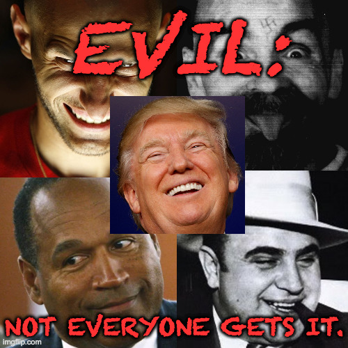 To his "peers", Trump seems no more guilty than they. | EVIL:; NOT EVERYONE GETS IT. | image tagged in memes,republican morality,it's different | made w/ Imgflip meme maker