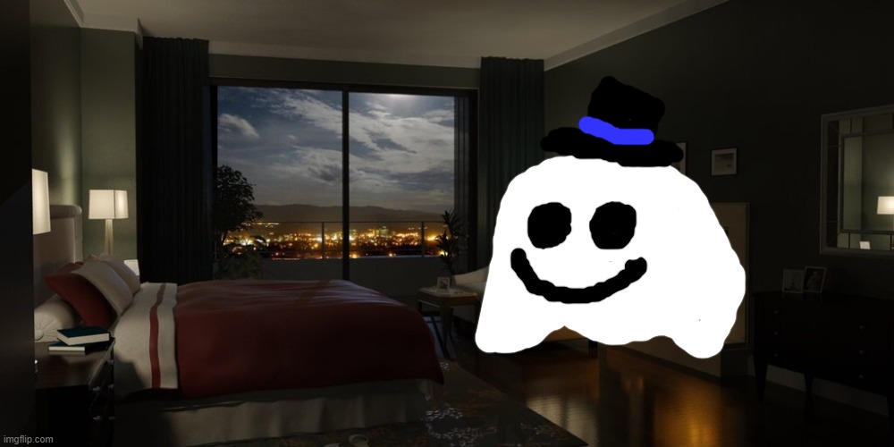scrunkly scrimblo | image tagged in night bedroom,room ghost,real | made w/ Imgflip meme maker