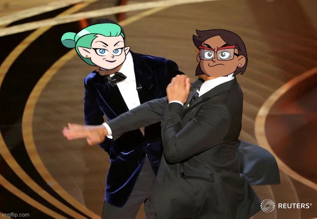 Camila Slapping Odalia At The Oscars | image tagged in will smith punching chris rock | made w/ Imgflip meme maker