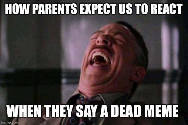 Spider Man boss | HOW PARENTS EXPECT US TO REACT; WHEN THEY SAY A DEAD MEME | image tagged in spider man boss | made w/ Imgflip meme maker