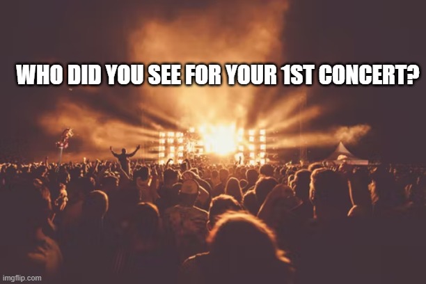 1st concert | WHO DID YOU SEE FOR YOUR 1ST CONCERT? | image tagged in rock concert | made w/ Imgflip meme maker