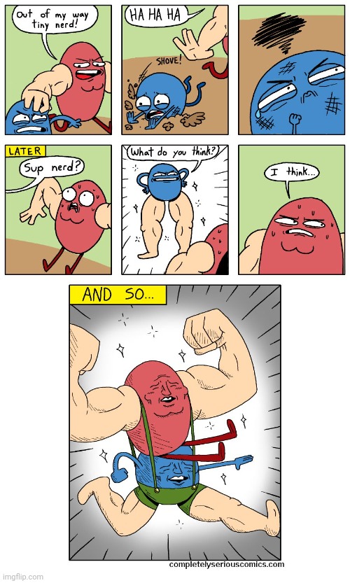 Suddenly teaming up | image tagged in nerd,teamwork,comics,comic,teaming up,comics/cartoons | made w/ Imgflip meme maker