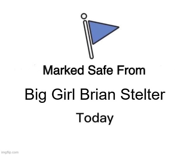 Marked Safe From | Big Girl Brian Stelter | image tagged in memes,marked safe from | made w/ Imgflip meme maker