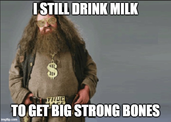 Swagger | I STILL DRINK MILK; TO GET BIG STRONG BONES | image tagged in swagger | made w/ Imgflip meme maker