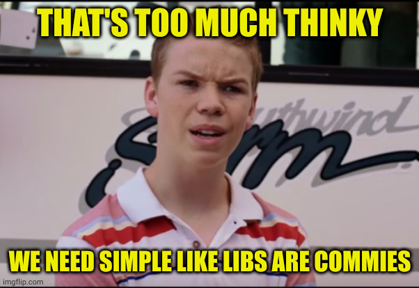 You Guys are Getting Paid | THAT'S TOO MUCH THINKY WE NEED SIMPLE LIKE LIBS ARE COMMIES | image tagged in you guys are getting paid | made w/ Imgflip meme maker