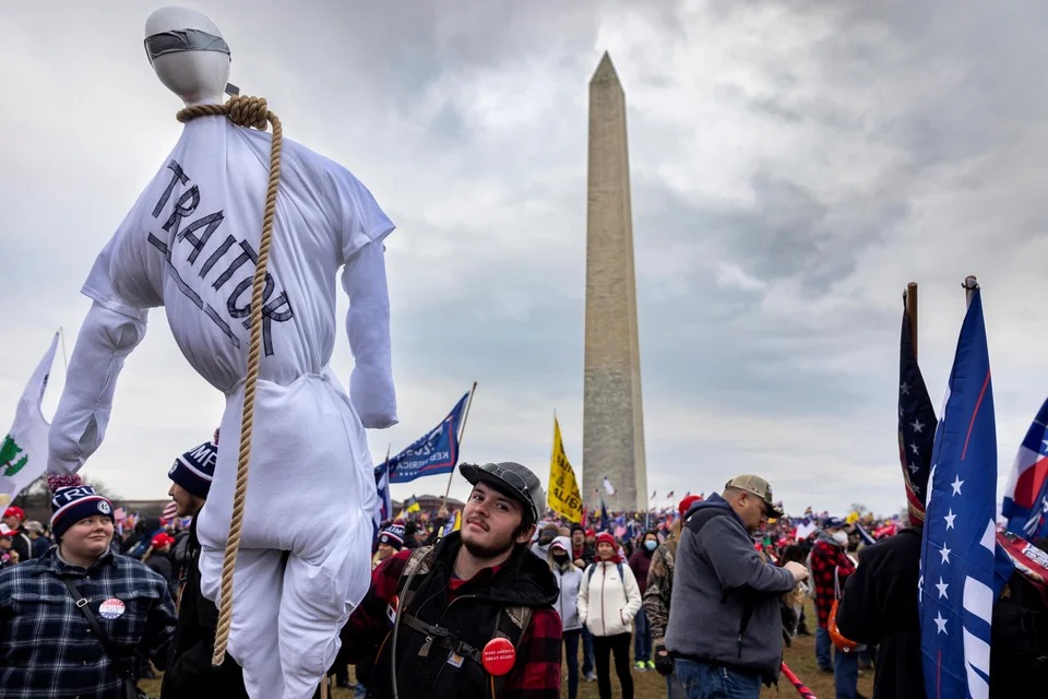 Jan. 6 traitors hang an effigy Blank Meme Template