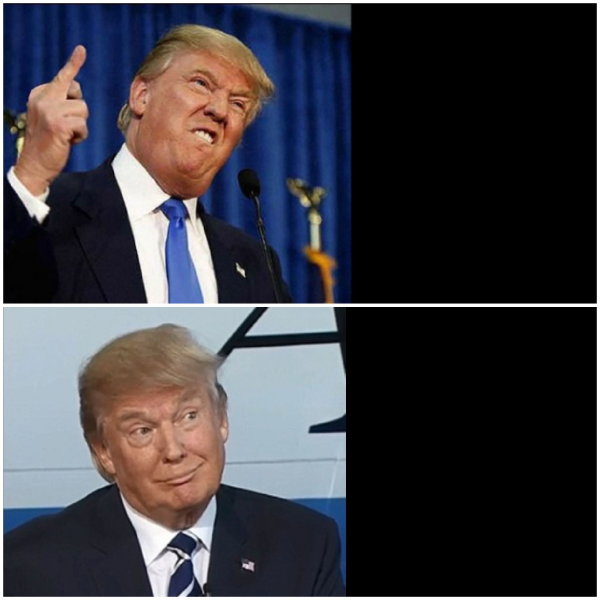 High Quality Trump mad then glad Blank Meme Template