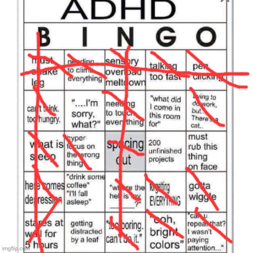 Triple Bingo | image tagged in adhd bingo | made w/ Imgflip meme maker