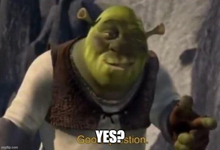 YES? | image tagged in shrek good question | made w/ Imgflip meme maker