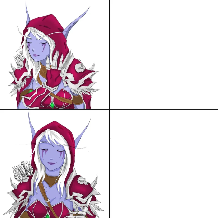 High Quality Hotline Bling Warcraft Elf Blank Meme Template