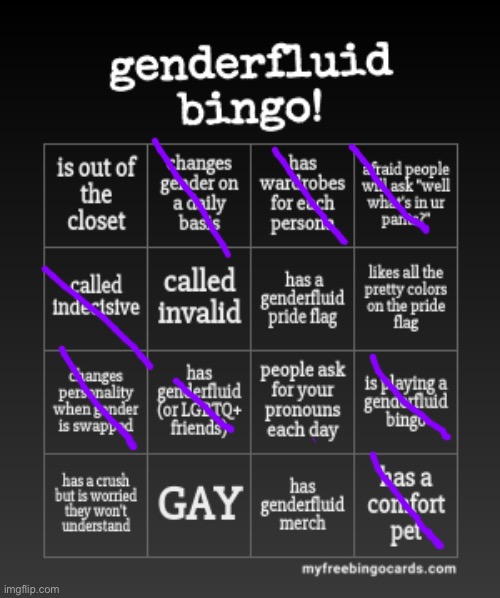 well shit | image tagged in onedepressedrose's genderfluid bingo | made w/ Imgflip meme maker
