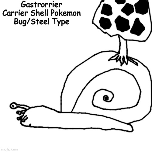 jkjkjkjkjjkgvigyvcgffh | Gastrorrier
Carrier Shell Pokemon
Bug/Steel Type | made w/ Imgflip meme maker