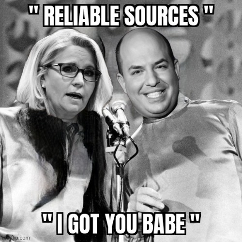 ALL BULL ..ALL THE TIME | image tagged in liz cheney,brian stelter,losers,cnn | made w/ Imgflip meme maker