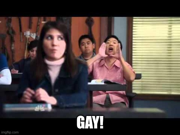 ha gay | GAY! | image tagged in ha gay | made w/ Imgflip meme maker