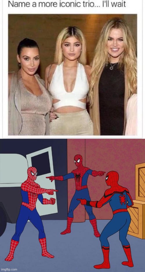 Another More Iconic Trio | image tagged in name a more iconic trio,spider man triple,spiderman,kardashians,trio | made w/ Imgflip meme maker