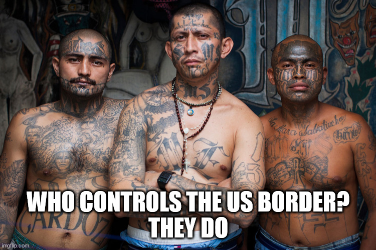 MS-13 | WHO CONTROLS THE US BORDER?
 THEY DO | image tagged in ms-13 | made w/ Imgflip meme maker