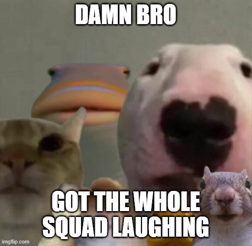 The council remastered | DAMN BRO GOT THE WHOLE SQUAD LAUGHING | image tagged in the council remastered | made w/ Imgflip meme maker