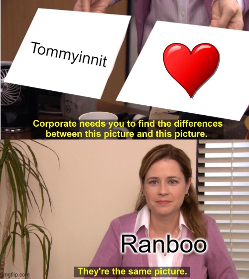 They're The Same Picture | Tommyinnit; Ranboo | image tagged in memes,they're the same picture | made w/ Imgflip meme maker