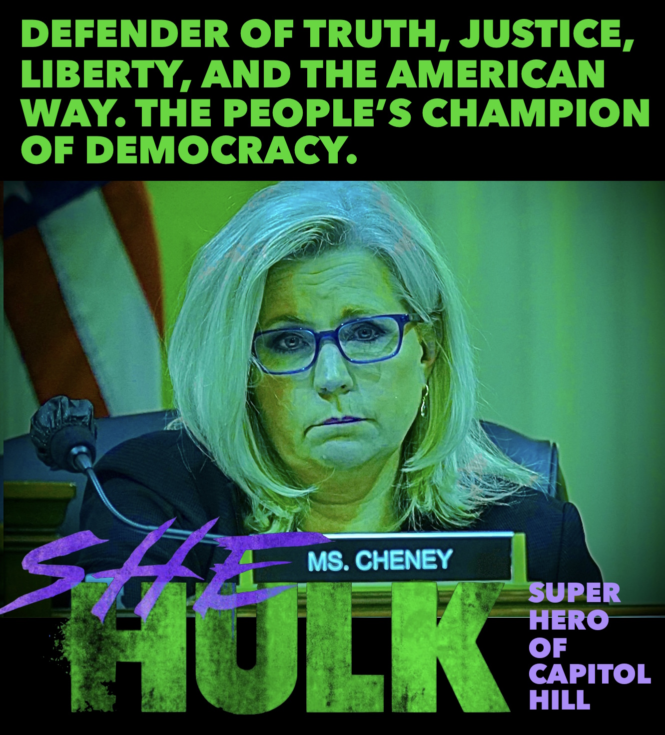 High Quality She Hulk Liz Cheney Meme Blank Meme Template