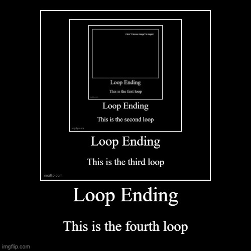 Loop Ending | This is the fourth loop | image tagged in funny,demotivationals | made w/ Imgflip demotivational maker