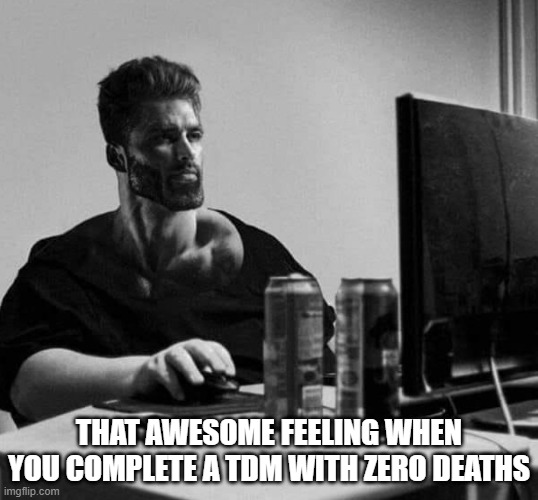 THAT AWESOME FEELING WHEN YOU COMPLETE A TDM WITH ZERO DEATHS | image tagged in handsome | made w/ Imgflip meme maker