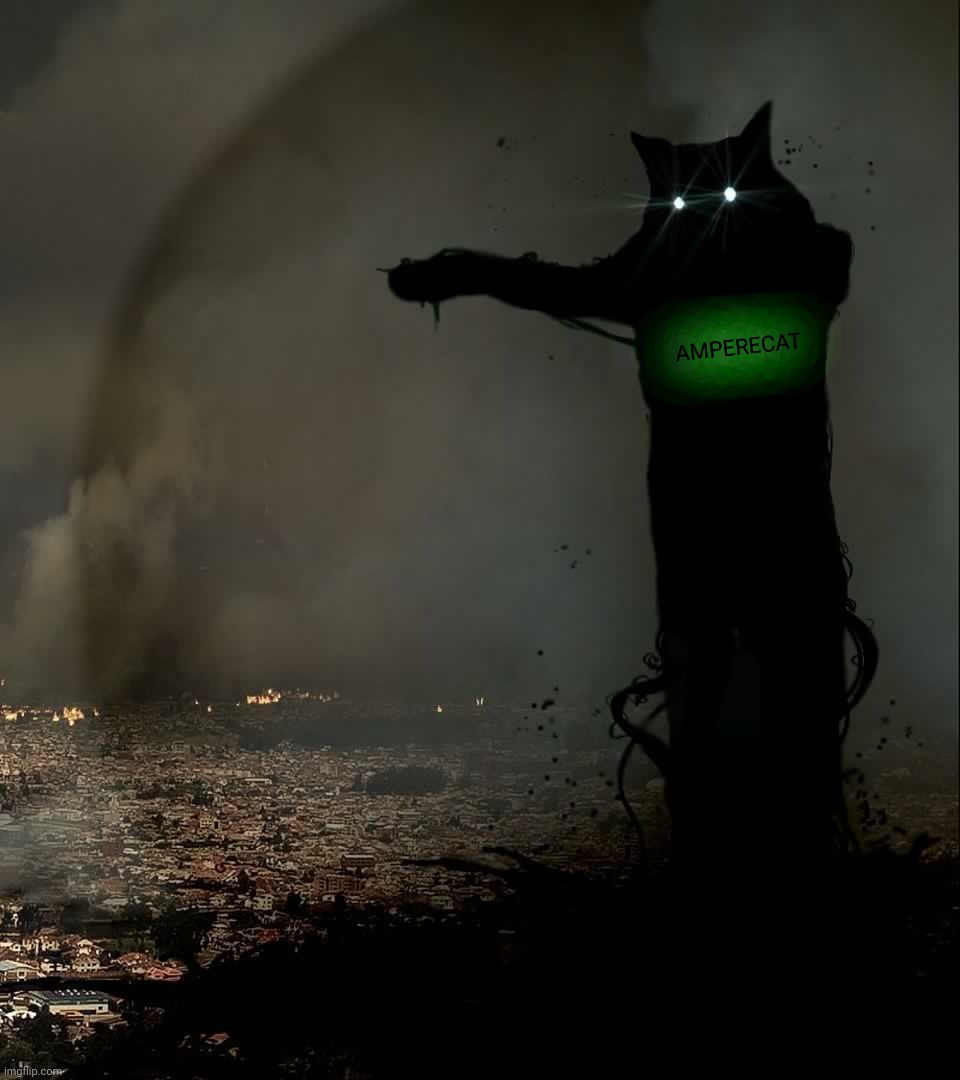 Godzilla Cat | AMPERECAT | image tagged in godzilla cat | made w/ Imgflip meme maker