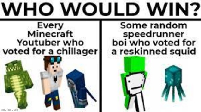 I voted chillager | image tagged in dream,minecraft,gaming | made w/ Imgflip meme maker