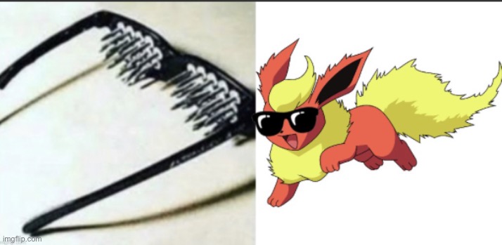 I made a new template. | image tagged in unsee glasses but it s flareon | made w/ Imgflip meme maker