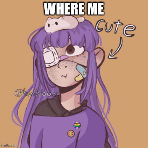 Blook's OC | WHERE ME | image tagged in kingolly's oc | made w/ Imgflip meme maker