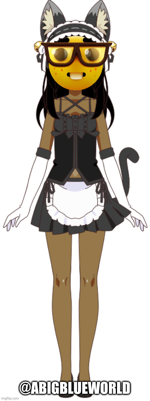 cat maid nerd | @ABIGBLUEWORLD | image tagged in cat maid nerd | made w/ Imgflip meme maker