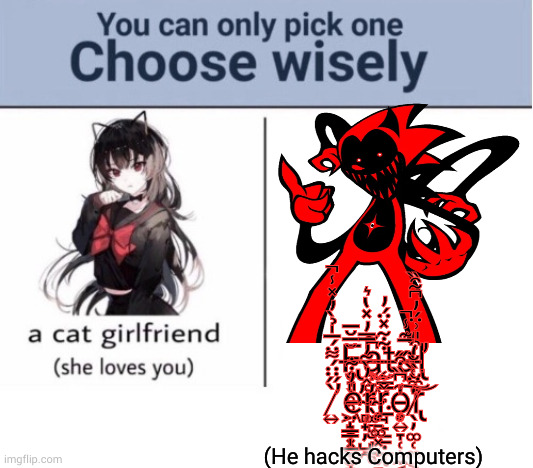 U can Choose one Guy | F̶̨̢̢̮̟̖̥̥͖̖̞͓̺̫̆̅̆̅ͅą̶̧̞̠͖̻̖͚̻̮̦̲̥͆͂͜͜t̶̨̰̳̗̣̤̲̘̙̱̱̣̲͋͂̽̈́̓ͅa̵͙̅͊̾̚l̵̢̮̼̠͒̎͗̈́̓͆͂̑̏̕̕ ̷̛͍̀̋̈̈́͌̈́̅̍̉̀̓̽̾̚e̵̤̝̳̩̳͙͇̝̎̓͋̕ŗ̴̛̻̟̦̺̯͑̂̓̀͂̓̿̓̽̔͛ř̴̨̞̠͚͓̩̬̠͚͚̤̭ȯ̵̧̨̨̞͍̞̜̹̼͔̞͖̞̒͆̏͒̋͠ͅr̷̢̖̦͚̜͚͔̥̣̭̯̒̈͑̏̆̒͝ͅ; (He hacks Computers) | image tagged in choose wisely,fatality,sanic,sonic the hedgehog,sonic,sonic exe | made w/ Imgflip meme maker