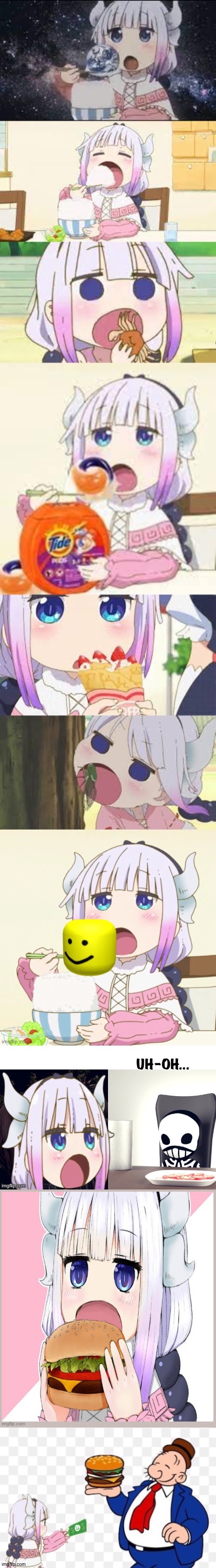 Kanna continued | image tagged in kanna kumai eating | made w/ Imgflip meme maker