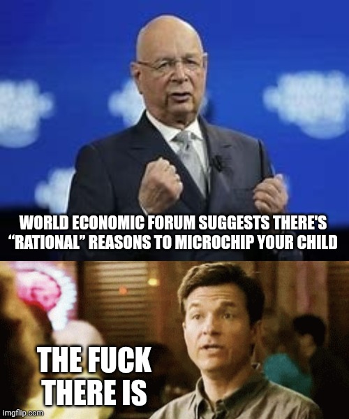 In my home we will not be tracked, chipped, traced, or vaxxed. | WORLD ECONOMIC FORUM SUGGESTS THERE'S “RATIONAL” REASONS TO MICROCHIP YOUR CHILD; THE FUCK THERE IS | image tagged in memes | made w/ Imgflip meme maker