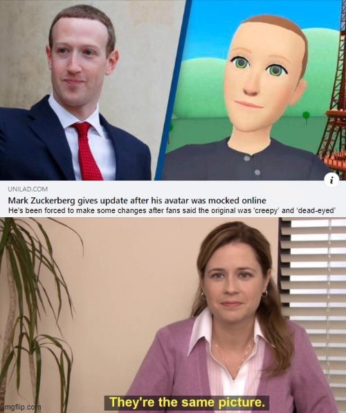 “I’ll have a look, but I remind you, I’m an expert on humans, not robots.” | He's been forced to make some changes after fans said the original was 'creepy’ and ‘dead-eyed’ | image tagged in zuckerberg,ai,wax figure,lizard people | made w/ Imgflip meme maker