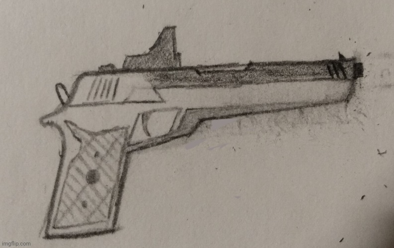 Freehanded pistol | image tagged in drawings,guns | made w/ Imgflip meme maker