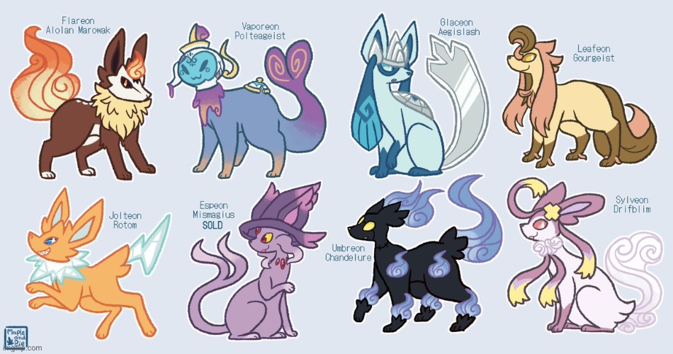 Cool fusions I found :0 (Art by maple and pie) | image tagged in pokemon | made w/ Imgflip meme maker