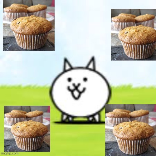 Battle cat is now worshipping muffin [sammy note: muffin cat!] | image tagged in muffin | made w/ Imgflip meme maker