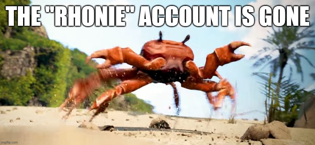 woohoo | THE "RHONIE" ACCOUNT IS GONE | made w/ Imgflip meme maker