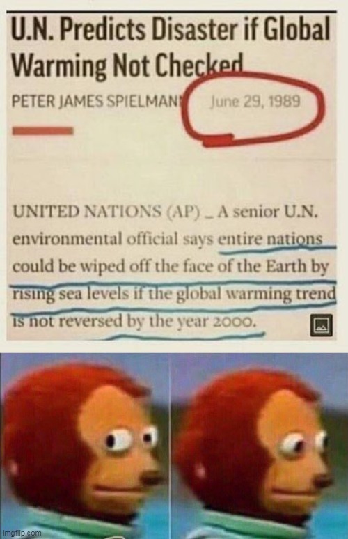 These memes make themselves... | image tagged in monkey looking away,climate change,fake news,alarmists,left,democrats | made w/ Imgflip meme maker