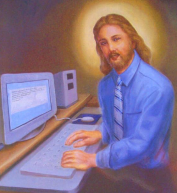 High Quality Computer Jesus Blank Meme Template