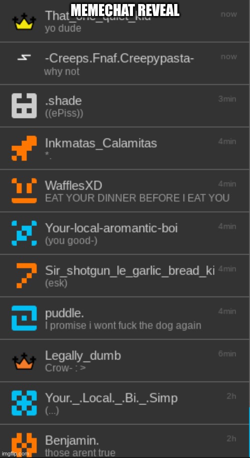 MEMECHAT REVEAL | made w/ Imgflip meme maker