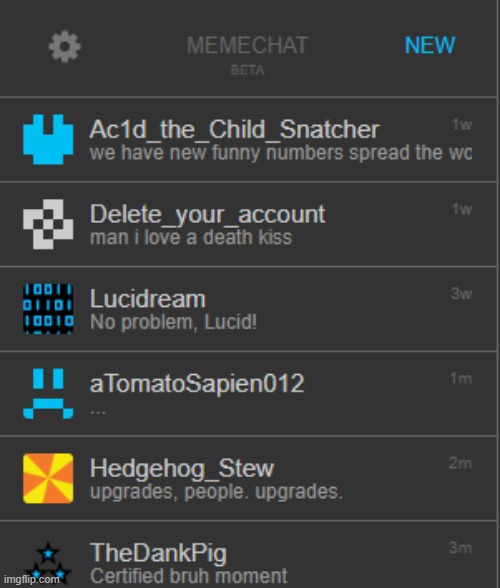 memechat reveal!11!!1 | made w/ Imgflip meme maker