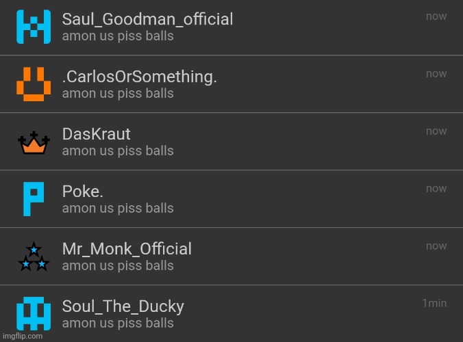 amon us piss balls | made w/ Imgflip meme maker