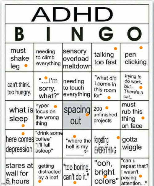 Cus it's a trend | image tagged in adhd bingo | made w/ Imgflip meme maker