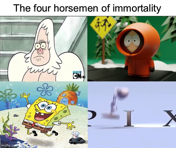  The four horsemen of immortality | image tagged in four horsemen,immortal,cartoons,memes,funny | made w/ Imgflip meme maker