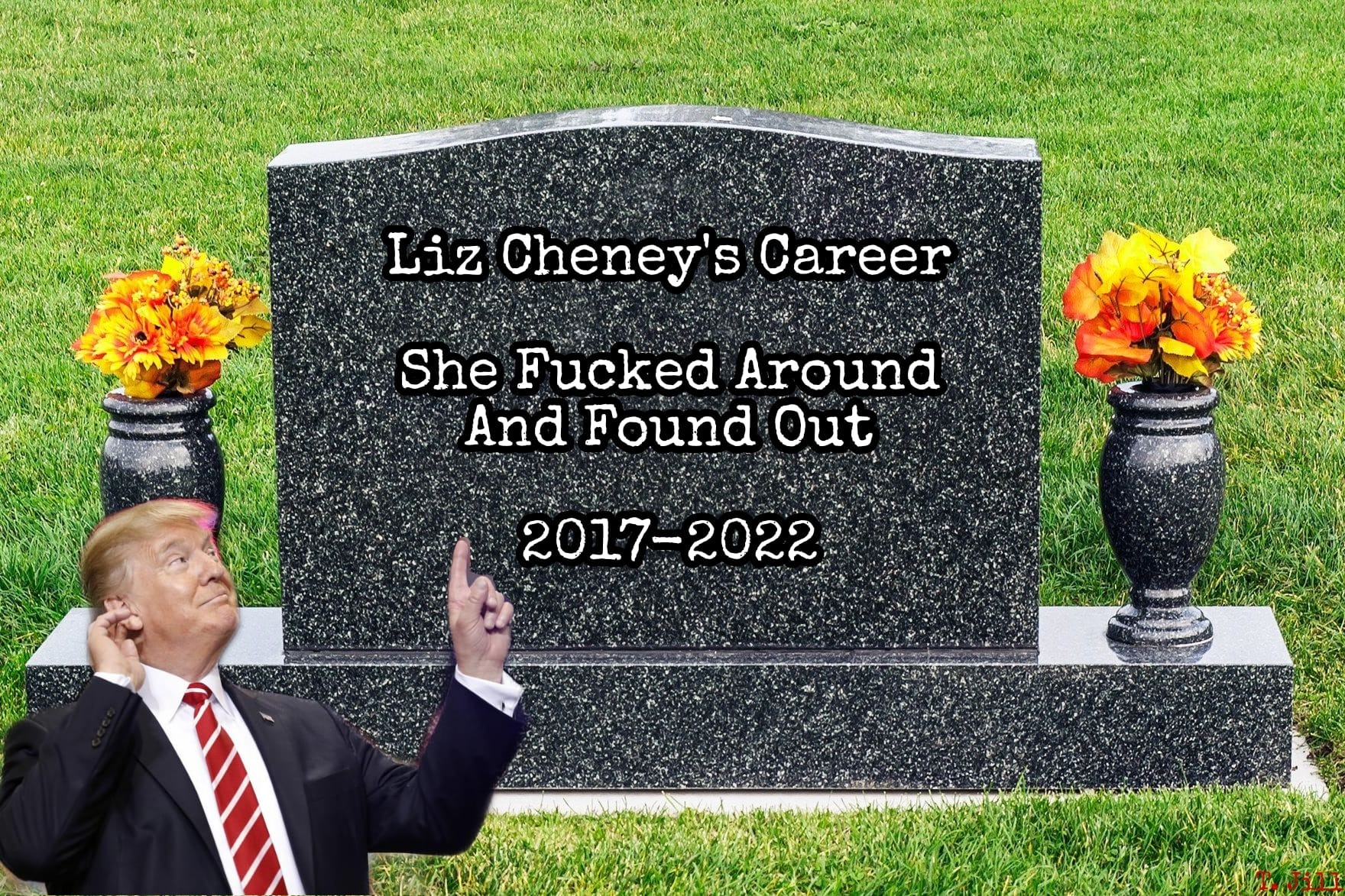 Rest in Peace: Liz Cheney's Career | image tagged in rip,no fucks given,wtf,liz cheney,another one bites the dust,rino | made w/ Imgflip meme maker