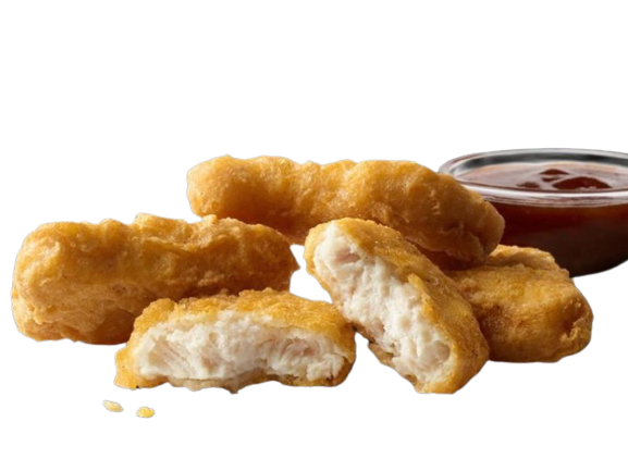 Chicken Nuggets From McDonalds Two Bites With Sauce Blank Meme Template